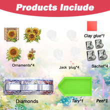 Load image into Gallery viewer, 4pc Flower Animal DIY Diamond Painting Car Air Vent Clip Air Freshener for Adult
