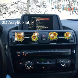 4pc Flower Animal DIY Diamond Painting Car Air Vent Clip Air Freshener for Adult
