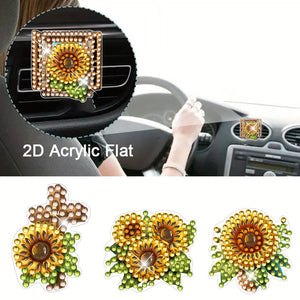 4pc Flower Animal DIY Diamond Painting Car Air Vent Clip Air Freshener for Adult