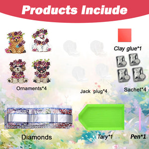 4pc Flower Animal DIY Diamond Painting Car Air Vent Clip Air Freshener for Adult