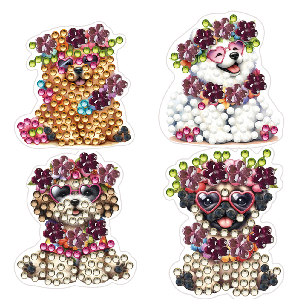 4pc Flower Animal DIY Diamond Painting Car Air Vent Clip Air Freshener for Adult