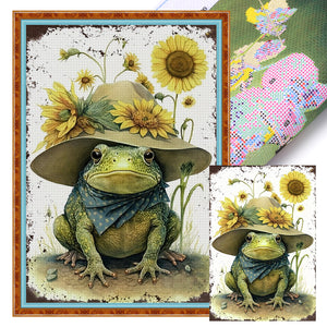 Vintage Poster-Frog-40*60CM  11CT Stamped Cross Stitch