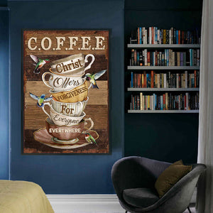 Retro poster-Coffee cup hummingbird-40*60CM  11CT Stamped Cross Stitch
