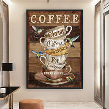 Load image into Gallery viewer, Retro poster-Coffee cup hummingbird-40*60CM  11CT Stamped Cross Stitch
