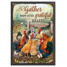 Load image into Gallery viewer, Retro poster-Farm chickens-40*60CM  11CT Stamped Cross Stitch
