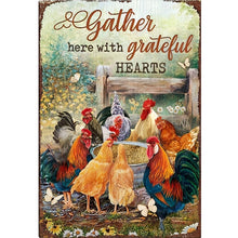 Load image into Gallery viewer, Retro poster-Farm chickens-40*60CM  11CT Stamped Cross Stitch
