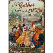 Load image into Gallery viewer, Retro poster-Farm chickens-40*60CM  11CT Stamped Cross Stitch
