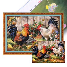 Load image into Gallery viewer, Retro poster-Farm chickens-40*60CM  11CT Stamped Cross Stitch
