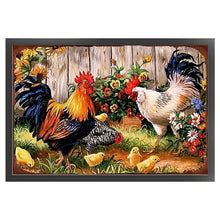 Load image into Gallery viewer, Retro poster-Farm chickens-40*60CM  11CT Stamped Cross Stitch
