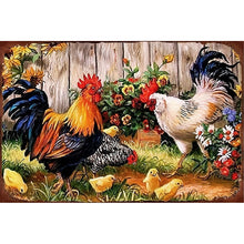 Load image into Gallery viewer, Retro poster-Farm chickens-40*60CM  11CT Stamped Cross Stitch
