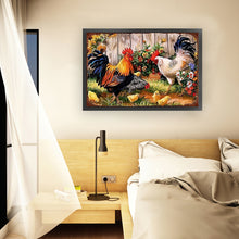Load image into Gallery viewer, Retro poster-Farm chickens-40*60CM  11CT Stamped Cross Stitch
