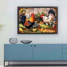 Load image into Gallery viewer, Retro poster-Farm chickens-40*60CM  11CT Stamped Cross Stitch
