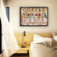 Load image into Gallery viewer, Retro poster-Coffee cup hummingbird-40*60CM  11CT Stamped Cross Stitch
