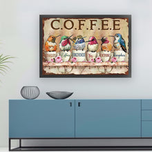 Load image into Gallery viewer, Retro poster-Coffee cup hummingbird-40*60CM  11CT Stamped Cross Stitch

