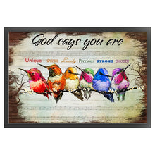 Load image into Gallery viewer, Retro poster-Hummingbirds on branches-40*60CM  11CT Stamped Cross Stitch
