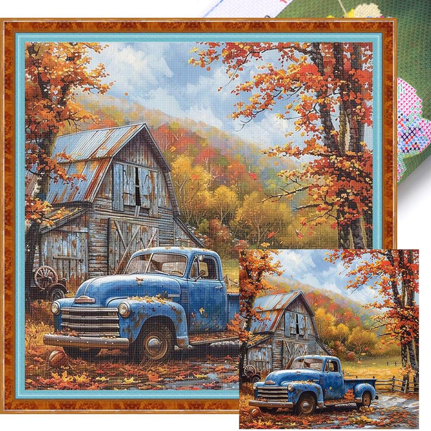 Farm Cabin - Full 11CT Stamped Cross Stitch 45x45CM - Yishu