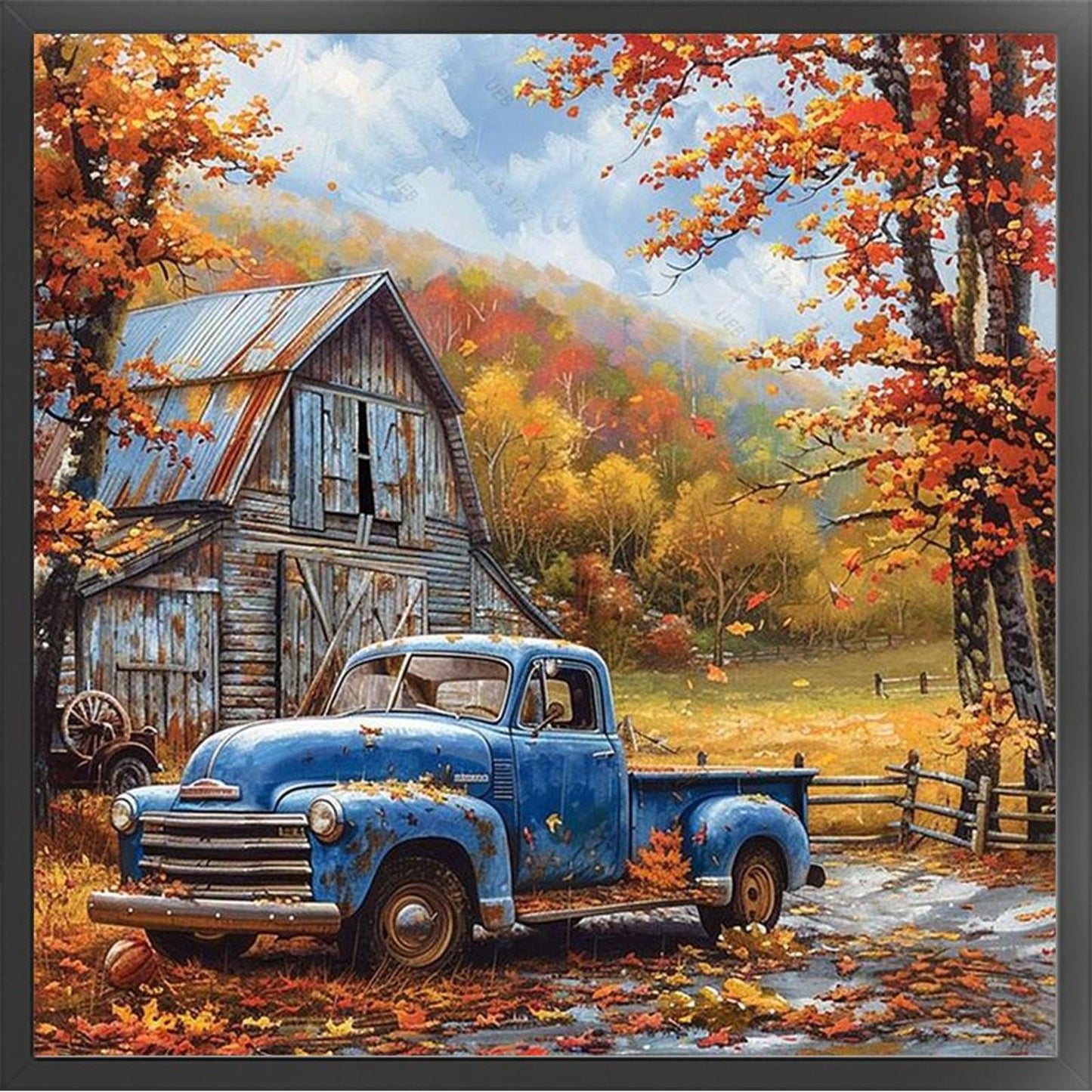 Farm Cabin - Full 11CT Stamped Cross Stitch 45x45CM - Yishu