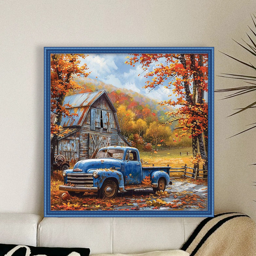 Farm Cabin - Full 11CT Stamped Cross Stitch 45x45CM - Yishu