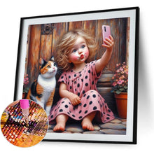Load image into Gallery viewer, Cute Girl 40*40CM(Canvas) Full Round Drill Diamond Painting
