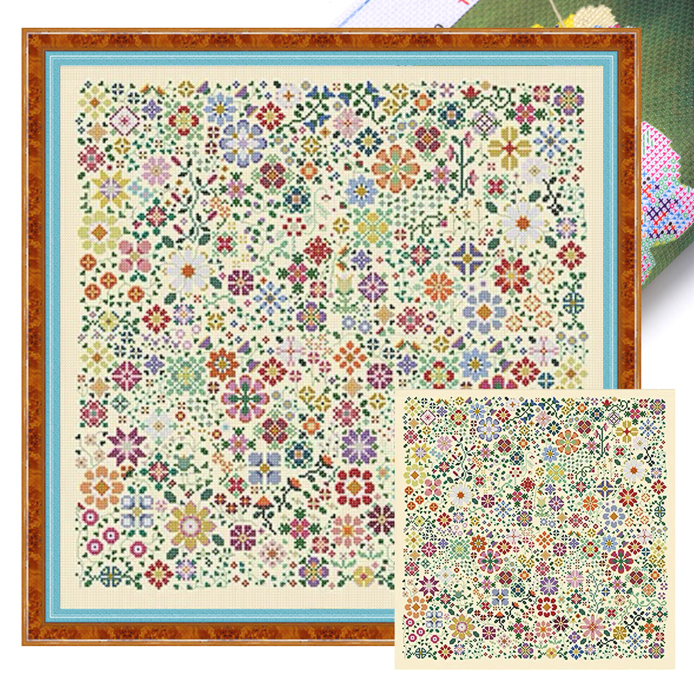 Beautiful pattern-55*55CM  14CT Stamped Cross Stitch (Xiaobai Brand)