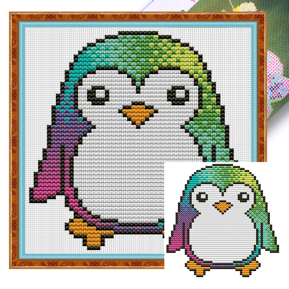 Little penguin-12*13CM  16CT Stamped Cross Stitch (Joy Sunday)