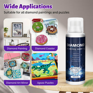 120ml Diamond Painting Sealer with Brushes Diamond Painting Accessories (Black)