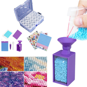 Diamond Painting Bead Storage Container Diamond Art Organizer(24 Bottles Purple)