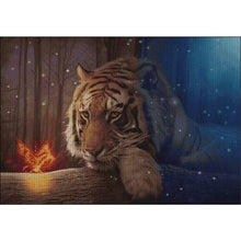 Load image into Gallery viewer, Glowing Tiger-73*55CM  14CT Stamped Cross Stitch (Fairy Brand)
