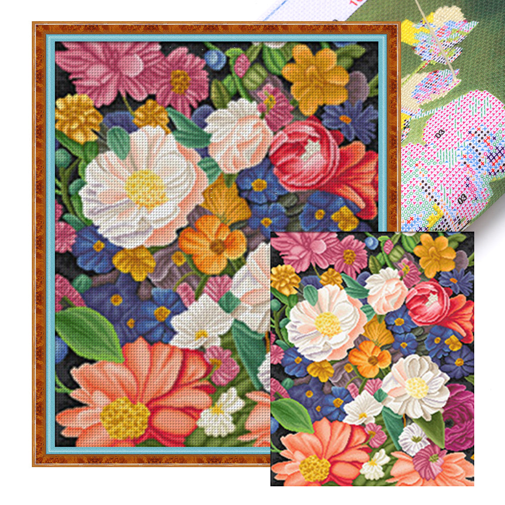 Flowering Flowers II-53*62CM  16CT Stamped Cross Stitch (KS Brand)