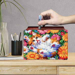 Diamond Painting Piggy Bank Wooden Coin Bank Storage Box for Home Decor and Gift