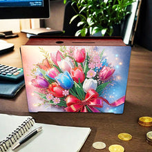 Load image into Gallery viewer, Diamond Painting Piggy Bank Wooden Coin Bank Storage Box for Home Decor and Gift
