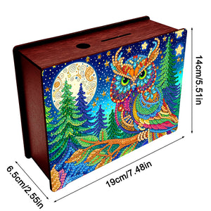 Diamond Painting Piggy Bank Wooden Coin Bank Storage Box for Home Decor and Gift