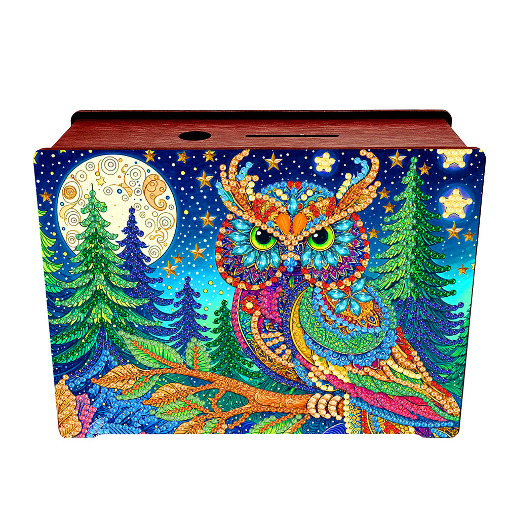 Diamond Painting Piggy Bank Wooden Coin Bank Storage Box for Home Decor and Gift