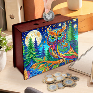 Diamond Painting Piggy Bank Wooden Coin Bank Storage Box for Home Decor and Gift