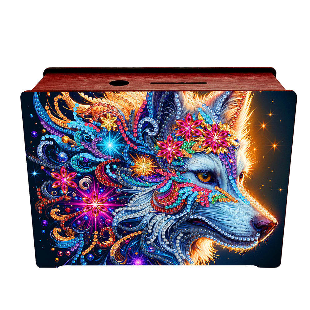 Diamond Painting Piggy Bank Wooden Coin Bank Storage Box for Home Decor and Gift