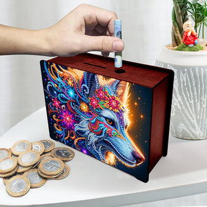 Diamond Painting Piggy Bank Wooden Coin Bank Storage Box for Home Decor and Gift