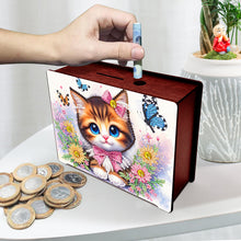Load image into Gallery viewer, Diamond Painting Piggy Bank Wooden Coin Bank Storage Box for Home Decor and Gift
