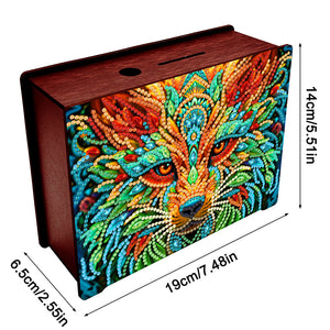 Diamond Painting Piggy Bank Wooden Coin Bank Storage Box for Home Decor and Gift