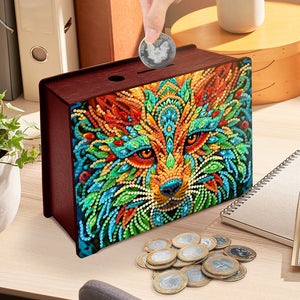 Diamond Painting Piggy Bank Wooden Coin Bank Storage Box for Home Decor and Gift