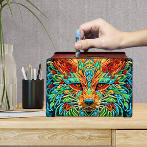 Diamond Painting Piggy Bank Wooden Coin Bank Storage Box for Home Decor and Gift