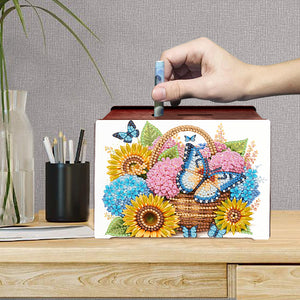 Diamond Painting Piggy Bank Wooden Coin Bank Storage Box for Home Decor and Gift