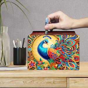 Diamond Painting Piggy Bank Wooden Coin Bank Storage Box for Home Decor and Gift