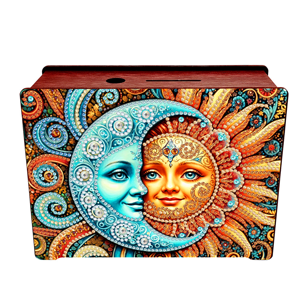Diamond Painting Piggy Bank Wooden Coin Bank Storage Box for Home Decor and Gift