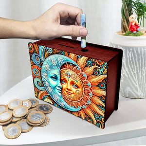 Diamond Painting Piggy Bank Wooden Coin Bank Storage Box for Home Decor and Gift