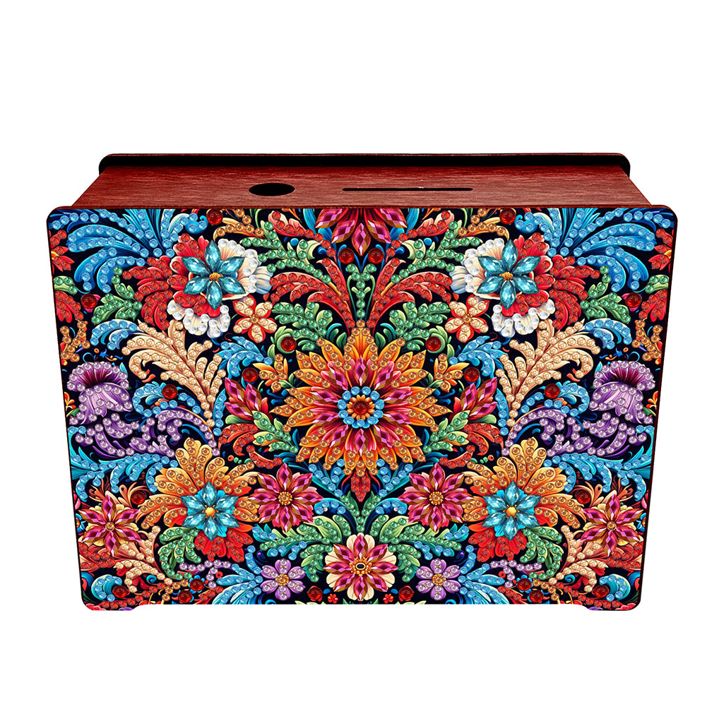 Diamond Painting Piggy Bank Wooden Coin Bank Storage Box for Home Decor and Gift