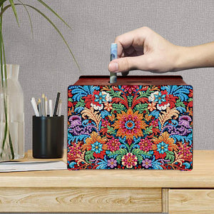 Diamond Painting Piggy Bank Wooden Coin Bank Storage Box for Home Decor and Gift