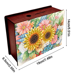 Diamond Painting Piggy Bank Wooden Coin Bank Storage Box for Home Decor and Gift