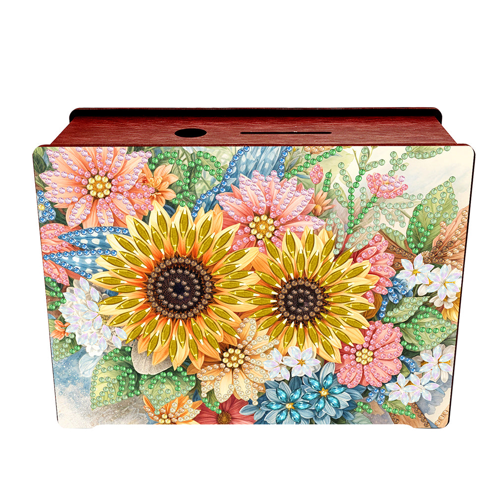 Diamond Painting Piggy Bank Wooden Coin Bank Storage Box for Home Decor and Gift