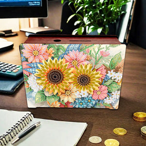 Diamond Painting Piggy Bank Wooden Coin Bank Storage Box for Home Decor and Gift