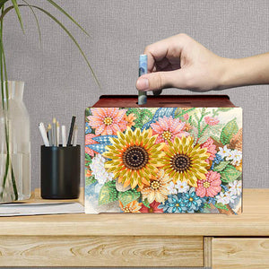 Diamond Painting Piggy Bank Wooden Coin Bank Storage Box for Home Decor and Gift